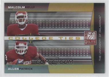 2008 Donruss Elite - College Ties Combos - Gold #CTC-2 - Malcolm Kelly, Allen Patrick /400