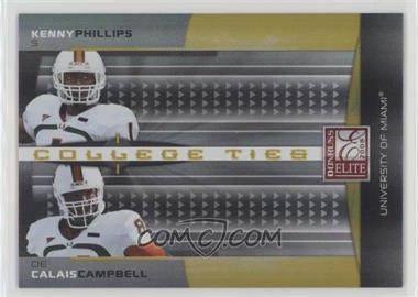 2008 Donruss Elite - College Ties Combos - Gold #CTC-8 - Kenny Phillips, Calais Campbell /400