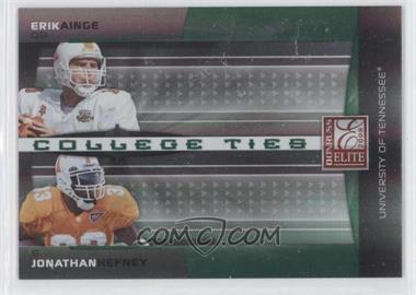 2008 Donruss Elite - College Ties Combos - Green #CTC-1 - Erik Ainge, Jonathan Hefney /800