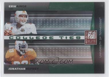 2008 Donruss Elite - College Ties Combos - Green #CTC-1 - Erik Ainge, Jonathan Hefney /800