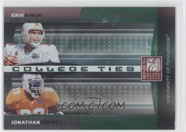 2008 Donruss Elite - College Ties Combos - Green #CTC-1 - Erik Ainge, Jonathan Hefney /800