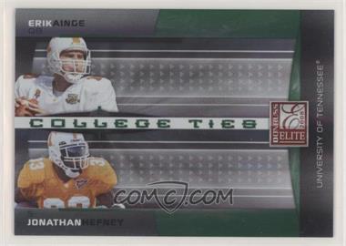 2008 Donruss Elite - College Ties Combos - Green #CTC-1 - Erik Ainge, Jonathan Hefney /800