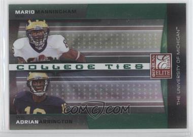 2008 Donruss Elite - College Ties Combos - Green #CTC-17 - Adrian Arrington, Mario Manningham /800