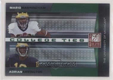 2008 Donruss Elite - College Ties Combos - Green #CTC-17 - Adrian Arrington, Mario Manningham /800