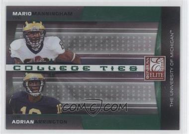 2008 Donruss Elite - College Ties Combos - Green #CTC-17 - Adrian Arrington, Mario Manningham /800