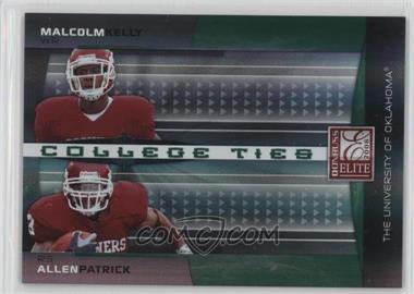 2008 Donruss Elite - College Ties Combos - Green #CTC-2 - Malcolm Kelly, Allen Patrick /800