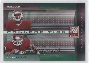 2008 Donruss Elite - College Ties Combos - Green #CTC-2 - Malcolm Kelly, Allen Patrick /800