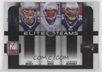 Tom Brady, Randy Moss, Laurence Maroney #/800