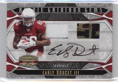 2008 Donruss Gridiron Gear - [Base] - Combo Materials Signatures Prime #212 - Rookie Gridiron Gems - Early Doucet III /50