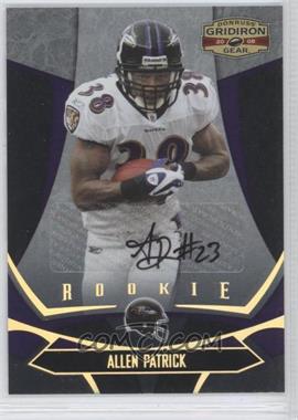 2008 Donruss Gridiron Gear - [Base] - Gold Signatures #104 - Rookie - Allen Patrick /100