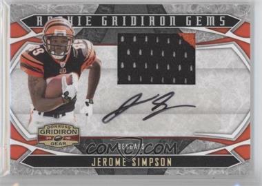 2008 Donruss Gridiron Gear - [Base] - Jerseys Signatures Prime #219 - Rookie Gridiron Gems - Jerome Simpson /50