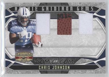 2008 Donruss Gridiron Gear - [Base] - Trios Materials Prime #204 - Rookie Gridiron Gems - Chris Johnson /25