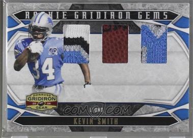 2008 Donruss Gridiron Gear - [Base] - Trios Materials Prime #225 - Rookie Gridiron Gems - Kevin Smith /25 [Noted]
