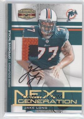 2008 Donruss Gridiron Gear - Next Generation - Jersey Signatures Prime #NG-3 - Jake Long /25