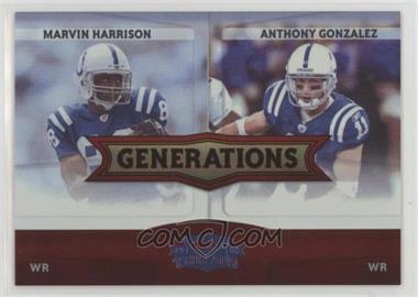 2008 Donruss Threads - Generations - Century Proof #G-12 - Marvin Harrison, Anthony Gonzalez /100