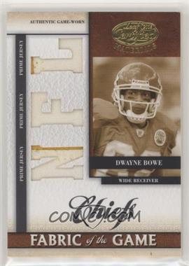 2008 Leaf Certified Materials - Fabric of the Game - Die-Cut NFL Prime #FOG-123 - Dwayne Bowe /25