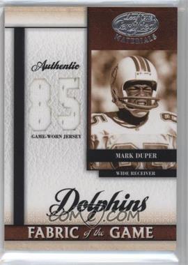 2008 Leaf Certified Materials - Fabric of the Game - Jersey Number #FOG-51 - Mark Duper /85