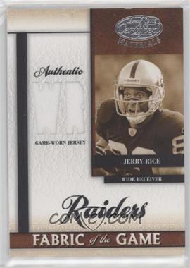 2008 Leaf Certified Materials - Fabric of the Game - Position #FOG-36 - Jerry Rice /50 [EX to NM]