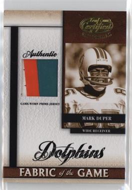 2008 Leaf Certified Materials - Fabric of the Game - Prime #FOG-51 - Mark Duper /25