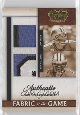 2008 Leaf Certified Materials - Fabric of the Game Combos - Prime #FOGCB-8 - Jon Kitna, Roy Williams /25