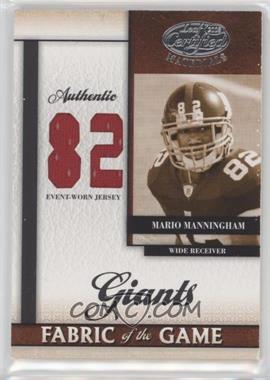 2008 Leaf Certified Materials - Rookie Fabric of the Game - Die-Cut Jersey Number #RFOG-31 - Mario Manningham /82