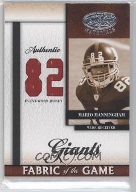 2008 Leaf Certified Materials - Rookie Fabric of the Game - Die-Cut Jersey Number #RFOG-31 - Mario Manningham /82
