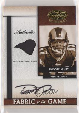 2008 Leaf Certified Materials - Rookie Fabric of the Game - Die-Cut Team Logo Prime Signatures #RFOG-11 - Donnie Avery /5