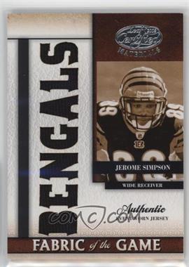 2008 Leaf Certified Materials - Rookie Fabric of the Game - Die-Cut Team Name #RFOG-28 - Jerome Simpson /25