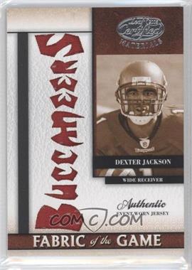 2008 Leaf Certified Materials - Rookie Fabric of the Game - Die-Cut Team Name #RFOG-7 - Dexter Jackson /25
