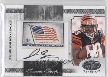 2008 Leaf Certified Materials - Souvenir Stamps - USA Flag Signatures #SS-2 - Jerome Simpson /5