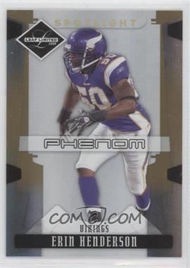 2008 Leaf Limited - [Base] - Spotlight Gold #234 - Phenoms - Erin Henderson /49