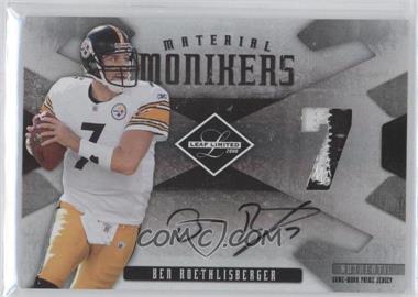 2008 Leaf Limited - Material Monikers Jersey Numbers - Prime #MM-1 - Ben Roethlisberger /25