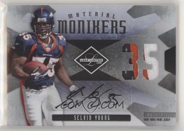 2008 Leaf Limited - Material Monikers Jersey Numbers - Prime #MM-38 - Selvin Young /25