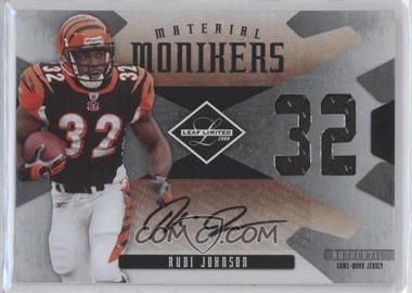 2008 Leaf Limited - Material Monikers Jersey Numbers #MM-35 - Rudi Johnson /24