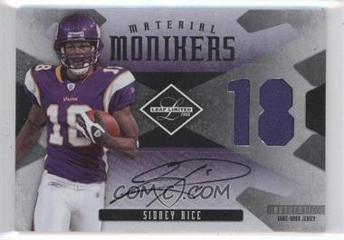 2008 Leaf Limited - Material Monikers Jersey Numbers #MM-39 - Sidney Rice /50