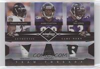 Ray Lewis, Mark Clayton, Willis McGahee #/25