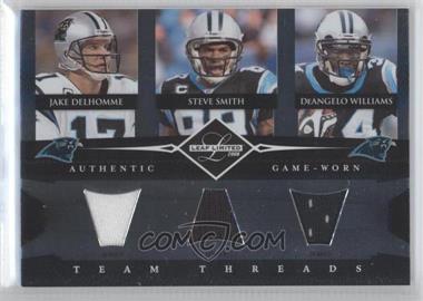 2008 Leaf Limited - Team Threads Triples #TTT-3 - Steve Smith, DeAngelo Williams, Jake Delhomme /100