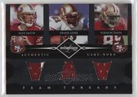 Frank Gore, Vernon Davis, Alex Smith #/100