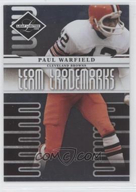 2008 Leaf Limited - Team Trademarks #T-33 - Paul Warfield /999