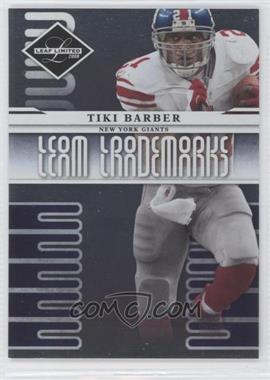 2008 Leaf Limited - Team Trademarks #T-37 - Tiki Barber /999