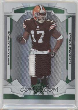 2008 Leaf Rookies & Stars - [Base] - Longevity Parallel Emerald Materials Prime #25 - Braylon Edwards /50 [Noted]