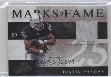 2008 Playoff Absolute Memorabilia - Marks of Fame - Materials Prime #MOF-10 - Justin Fargas /50