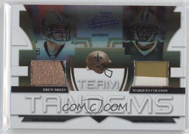 2008 Playoff Absolute Memorabilia - Team Tandems Materials - Spectrum Prime #TTA-5 - Drew Brees, Marques Colston /25