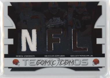 2008 Playoff Absolute Memorabilia - Team Trios Die-Cut Materials - NFL #TTR-10 - Derek Anderson, Braylon Edwards, Kellen Winslow Jr. /100