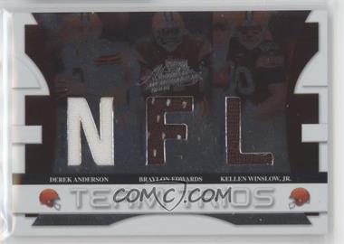 2008 Playoff Absolute Memorabilia - Team Trios Die-Cut Materials - NFL #TTR-10 - Derek Anderson, Braylon Edwards, Kellen Winslow Jr. /100