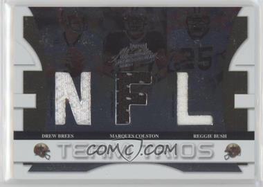 2008 Playoff Absolute Memorabilia - Team Trios Die-Cut Materials - NFL #TTR-9 - Drew Brees, Marques Colston, Reggie Bush /100