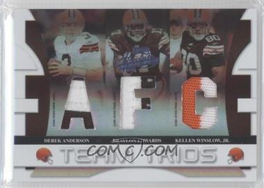 2008 Playoff Absolute Memorabilia - Team Trios Die-Cut Materials - Spectrum AFC/NFC Prime #TTR-10 - Derek Anderson, Braylon Edwards, Kellen Winslow Jr. /25