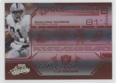 2008 Playoff Absolute Memorabilia - Tools of the Trade - Spectrum Red #TOTT26 - Tim Brown /100