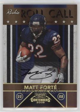 2008 Playoff Contenders - Rookie Roll Call - Black Signatures #14 - Matt Forte /25