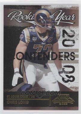 2008 Playoff Contenders - Rookie of the Year Contenders - Black #1 - Chris Long /50
